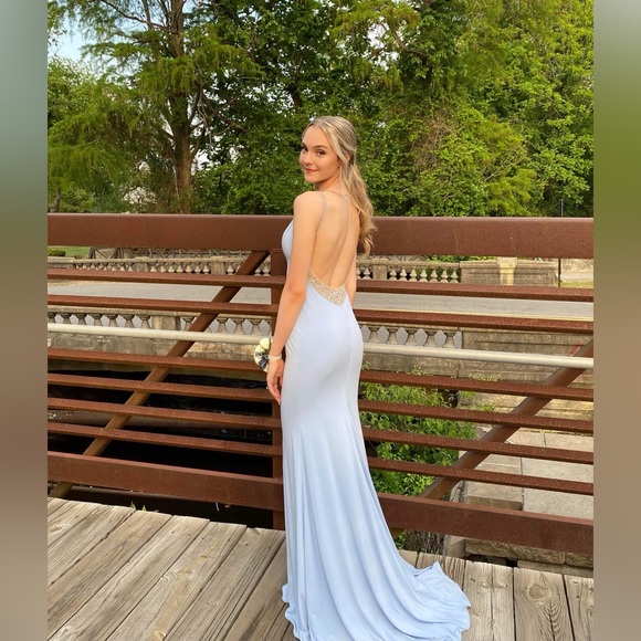 JOVANI Prom Dress Light Blue Size 0 - Picture 6 of 7